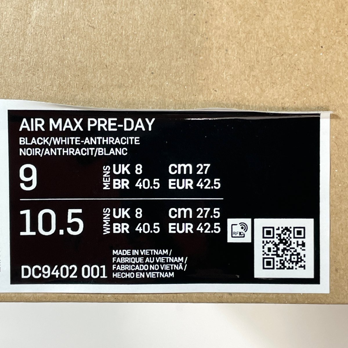 27cm NIKE AIR MAX PRE DAY DC9402-001 ナイキ エアマックス プリデイ ブラック メンズ スニーカー DG H107333_画像9