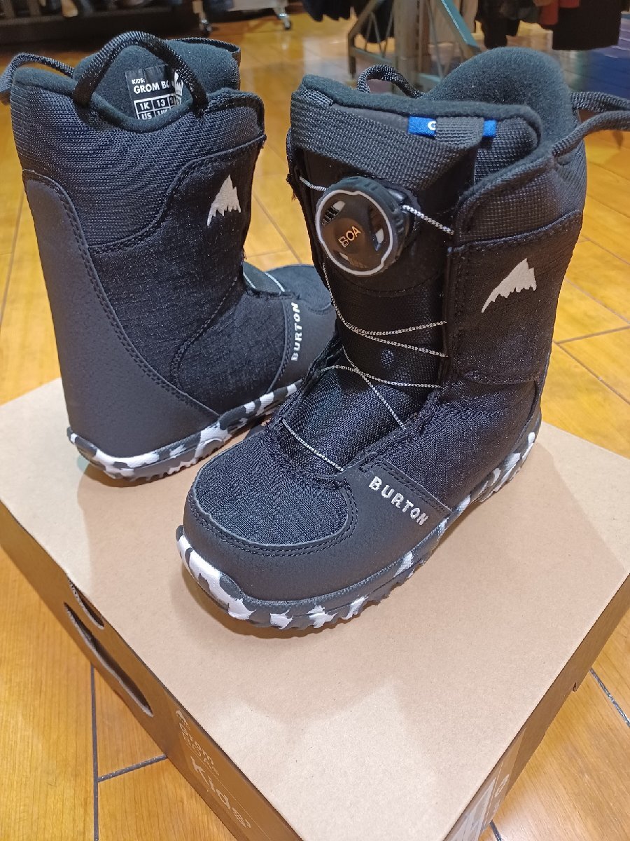 中古極上美品 BURTON キッズスノーボードブーツ GROM BOA BLK サイズ20.0cm_画像1