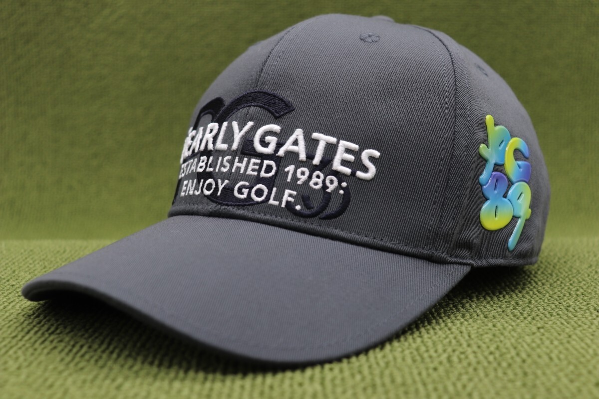 現品新品 35th記念 パーリーゲイツ PEARLY GATES キャップ 帽子 グレイ 灰色 管理No2Aa_画像1