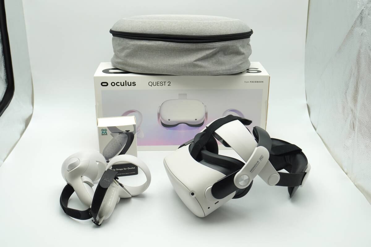 Oculus QUEST2 128GB MOMOVR 　M2 Eliteストラップ　コントローラーストラップ　ケース付