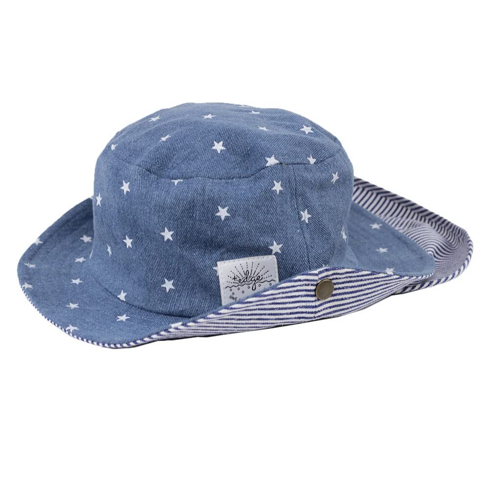 2way Denim hat hat UV cut 99% and more cotton 100% sause attaching rubber attaching baby * Kids man girl &edge. and edge 50c