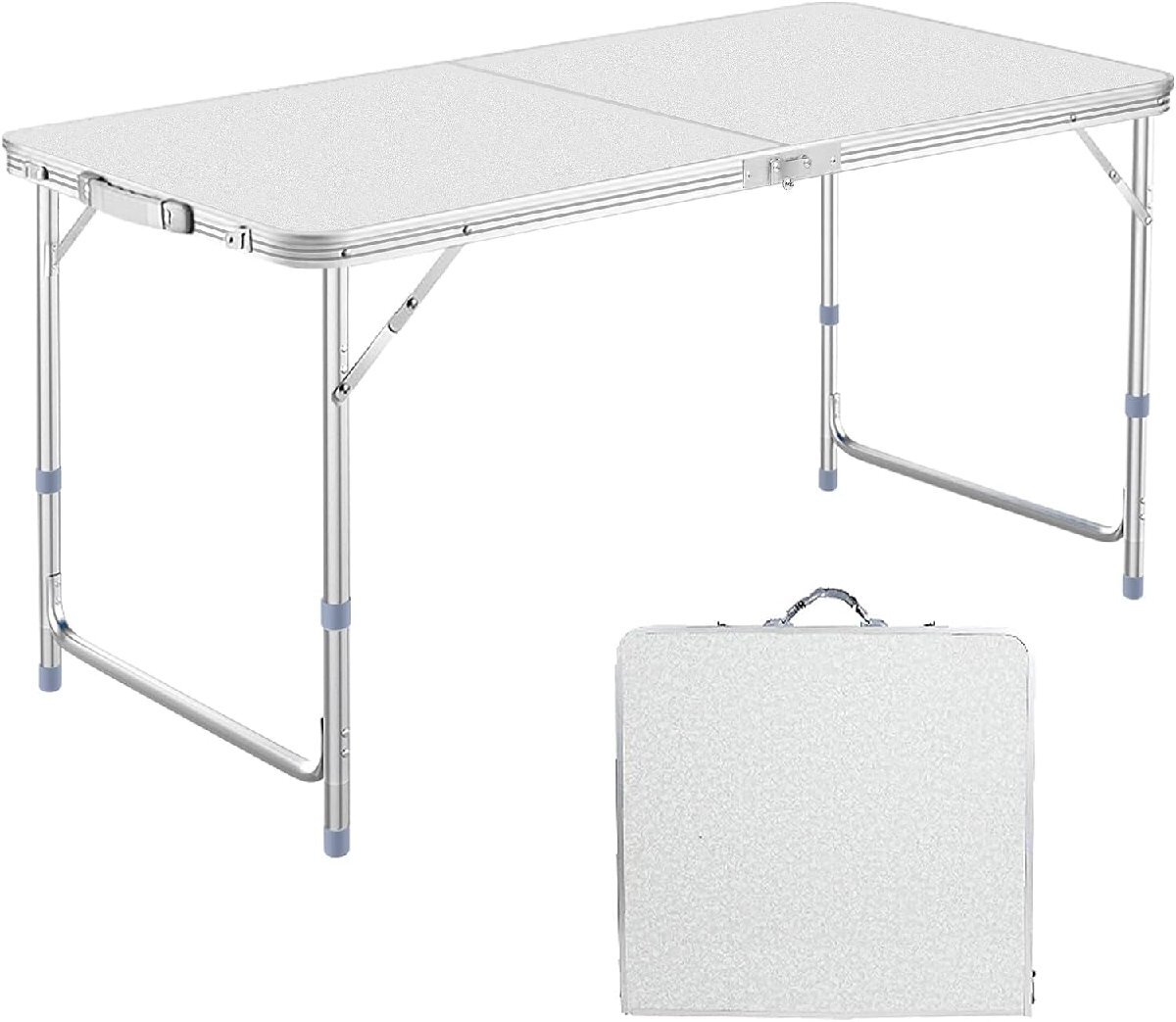 アウトドア テーブル キャンプ テーブル 折りたたみ 高さ3段階調整可能 120×60×(55-62-70)cm ピクニック レジャー キャンプ用_画像1
