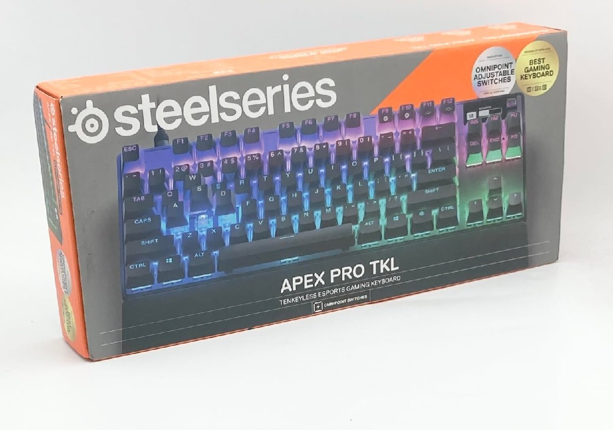 SteelSeries ラピッドトリガー 搭載 ゲーミングキーボード テンキーレス 有線 Apex Pro TKL (2023) 64861 ブラック_画像1