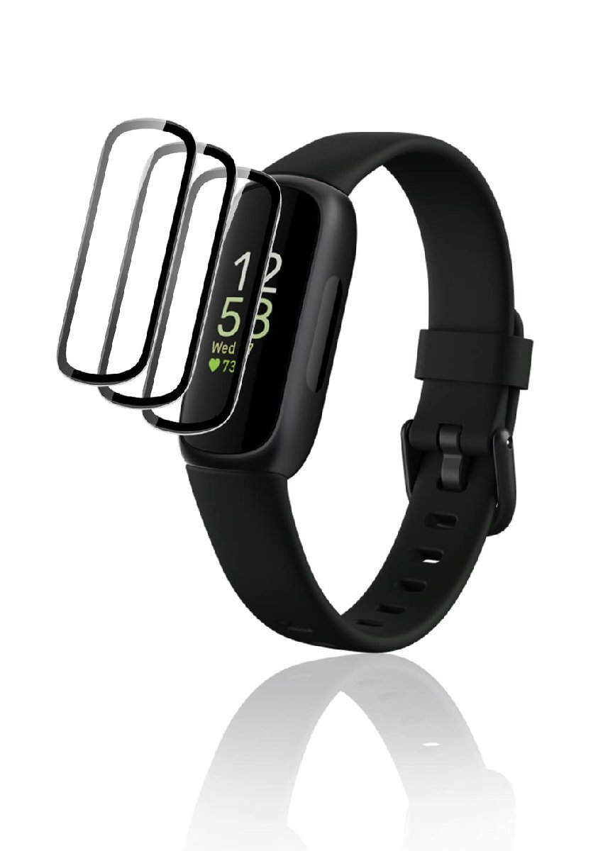 Maxku Fitbit inspire3保護フィルム Fitbit inspire 3液晶保護フィルム 柔軟性PET 柔らかい 硬度4H 気泡ゼロ_画像1