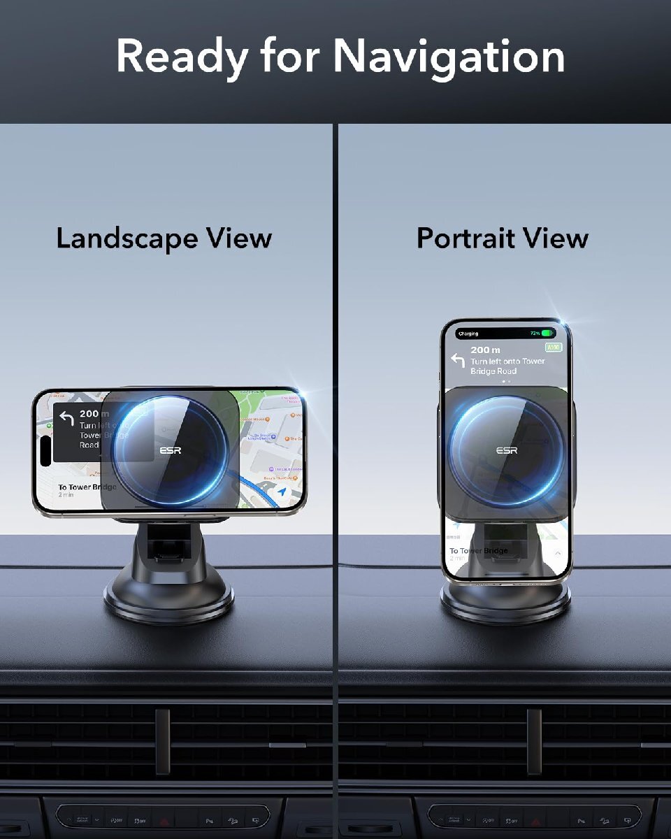 ESR magsafe 車載 HaloLockダッシュボード磁気ワイヤレス充電器 急速充電 magsafe充電器 車載スマホホルダー 磁気吸着 自動_画像8