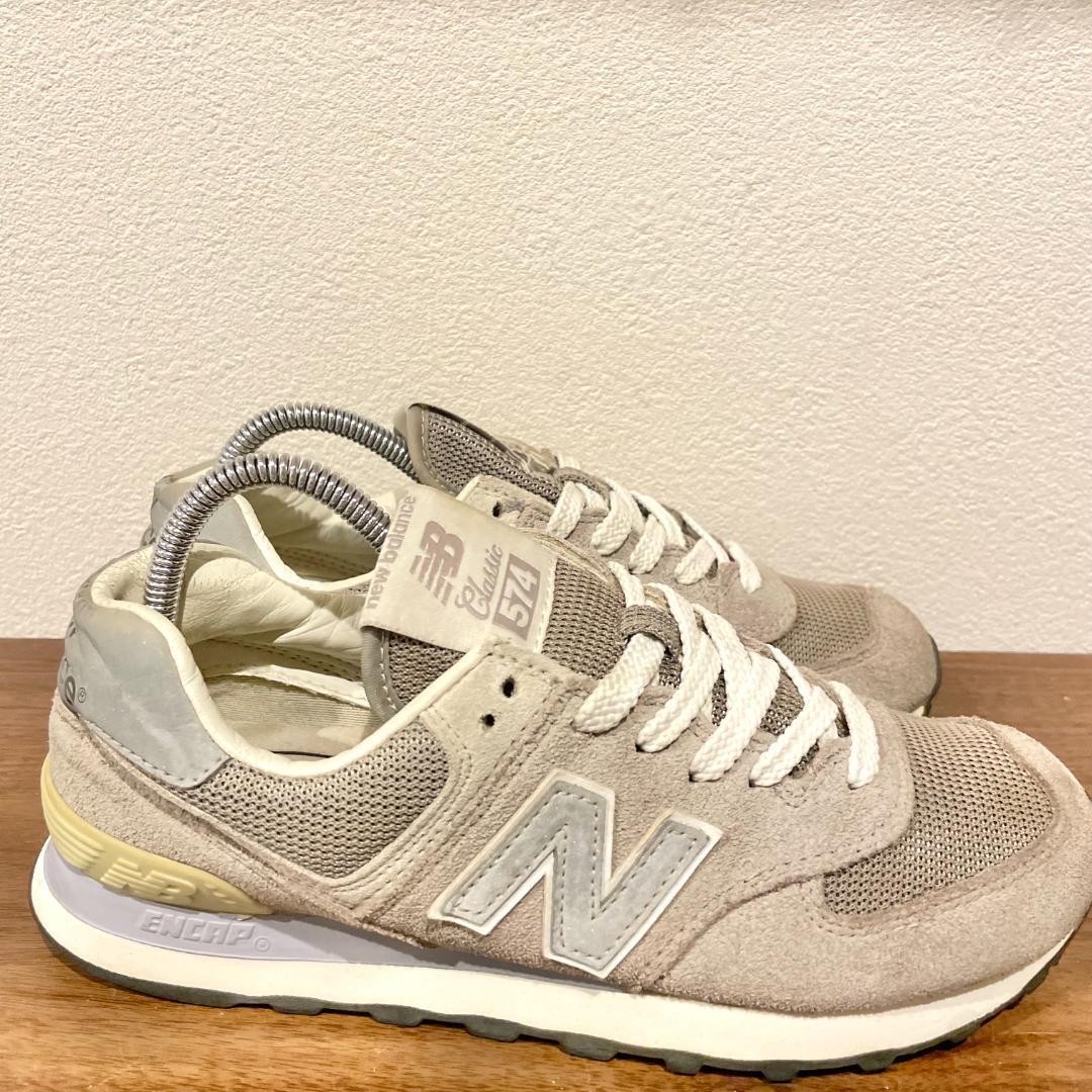 New Balance ML574VG ニューバランス グレー レディース ローカットスニーカー カジュアル 23.5cm _画像3