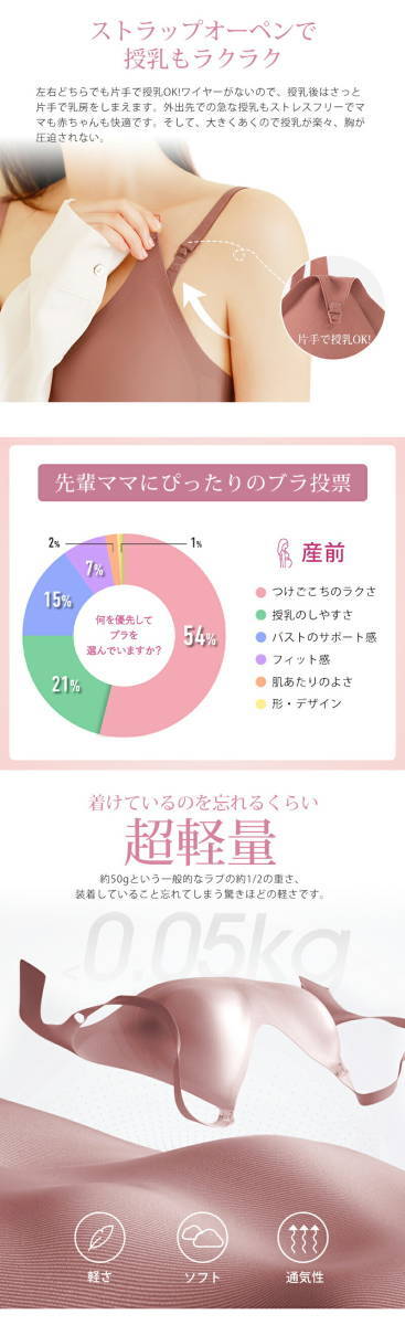 ＃BRNY03-QZHXL【ブラック・XL】授乳ブラ 前開き 大きいサイズ 垂れ防止 マタニティブラ ストラップ 産前産後 ノンワイヤー 脇高ブラ 