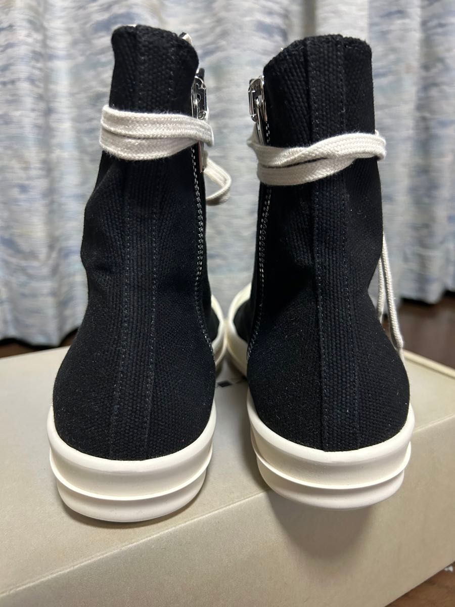 42 新品 Rick Owens DRKSHDW リックオウエンス ダークシャドウ RAMONESラモーンズ ハイカットスニーカー