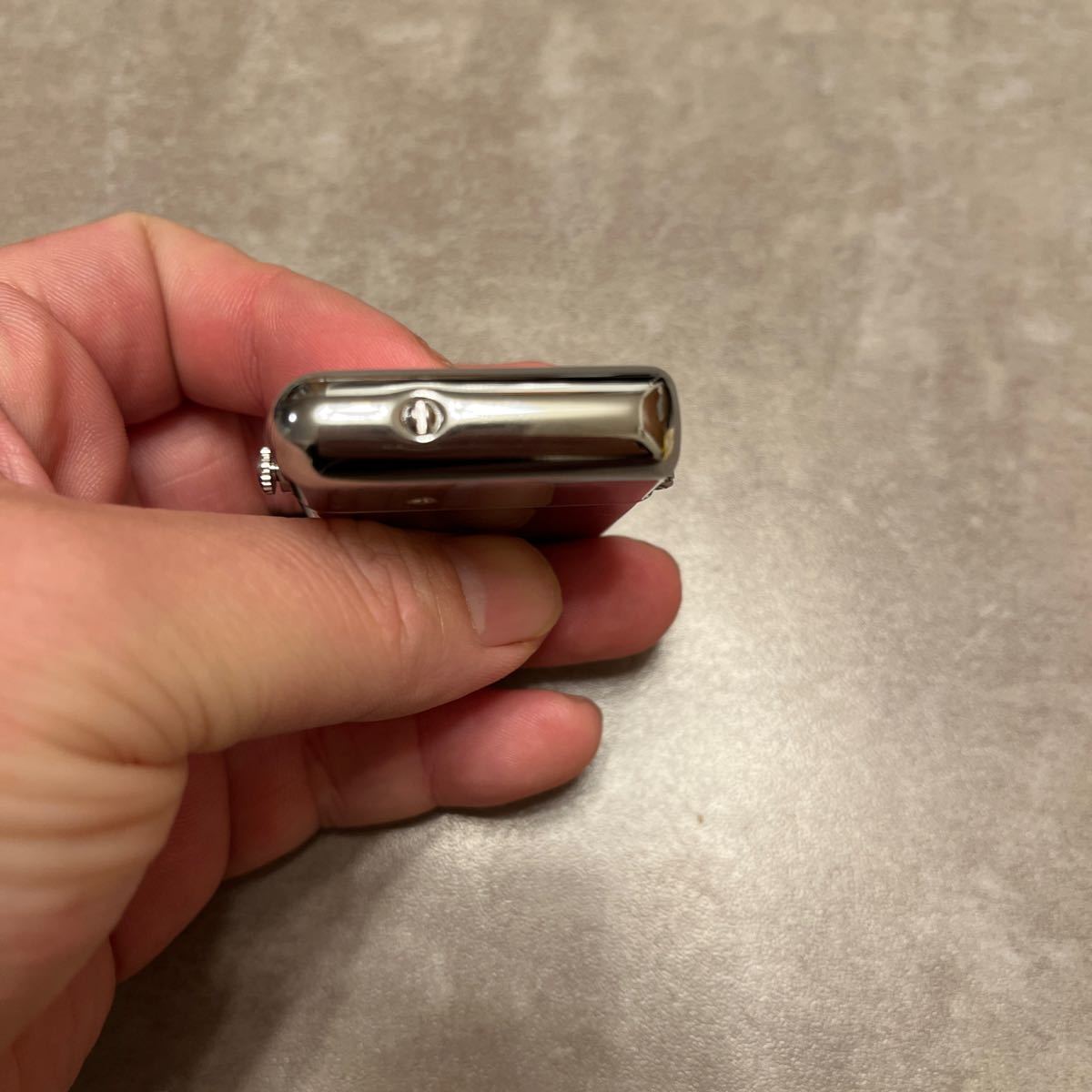 oil lighter automatic push button silver unused 