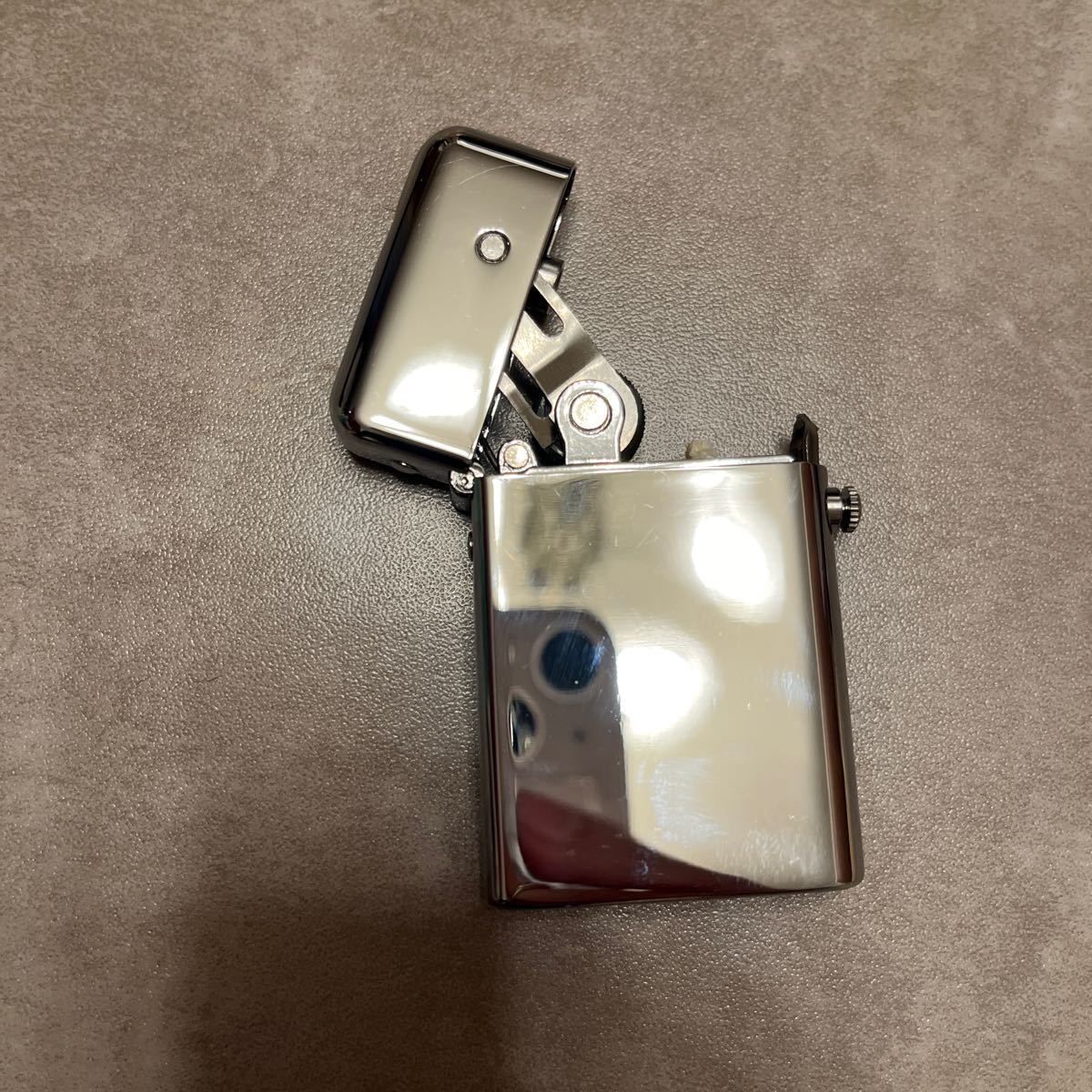  oil lighter automatic push button silver unused 