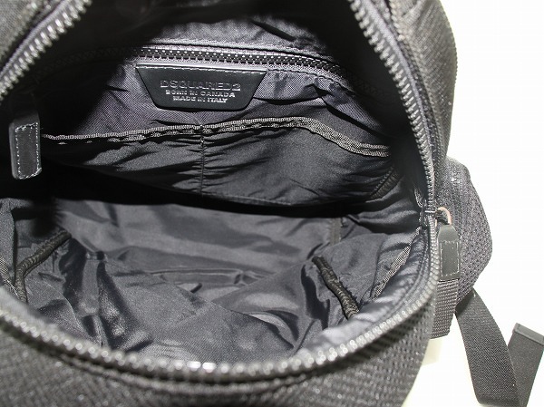 1 jpy Dsquared 2 DSQUARED2 * rucksack Day Pack * black mesh & leather A4 storage possible 9328