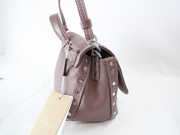1 jpy unused The nela-toZANELLATO pohs tea naPOSTINA BABY * 2way Mini handbag shoulder bag pink beige 7033