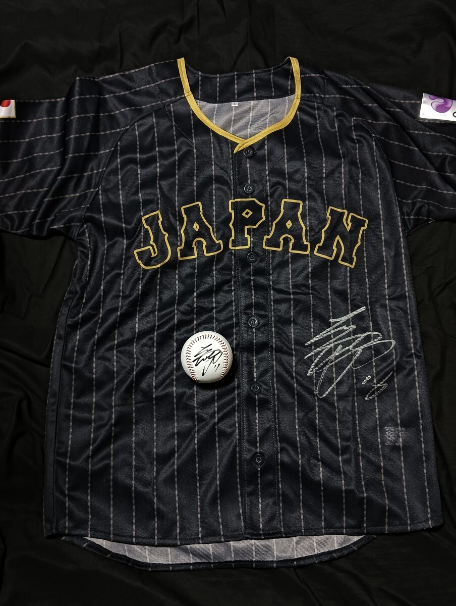 MLB! samurai Japan large . sho flat autograph autograph uniform autograph autograph ball 2 point set!! WBC JAPAN visitor 