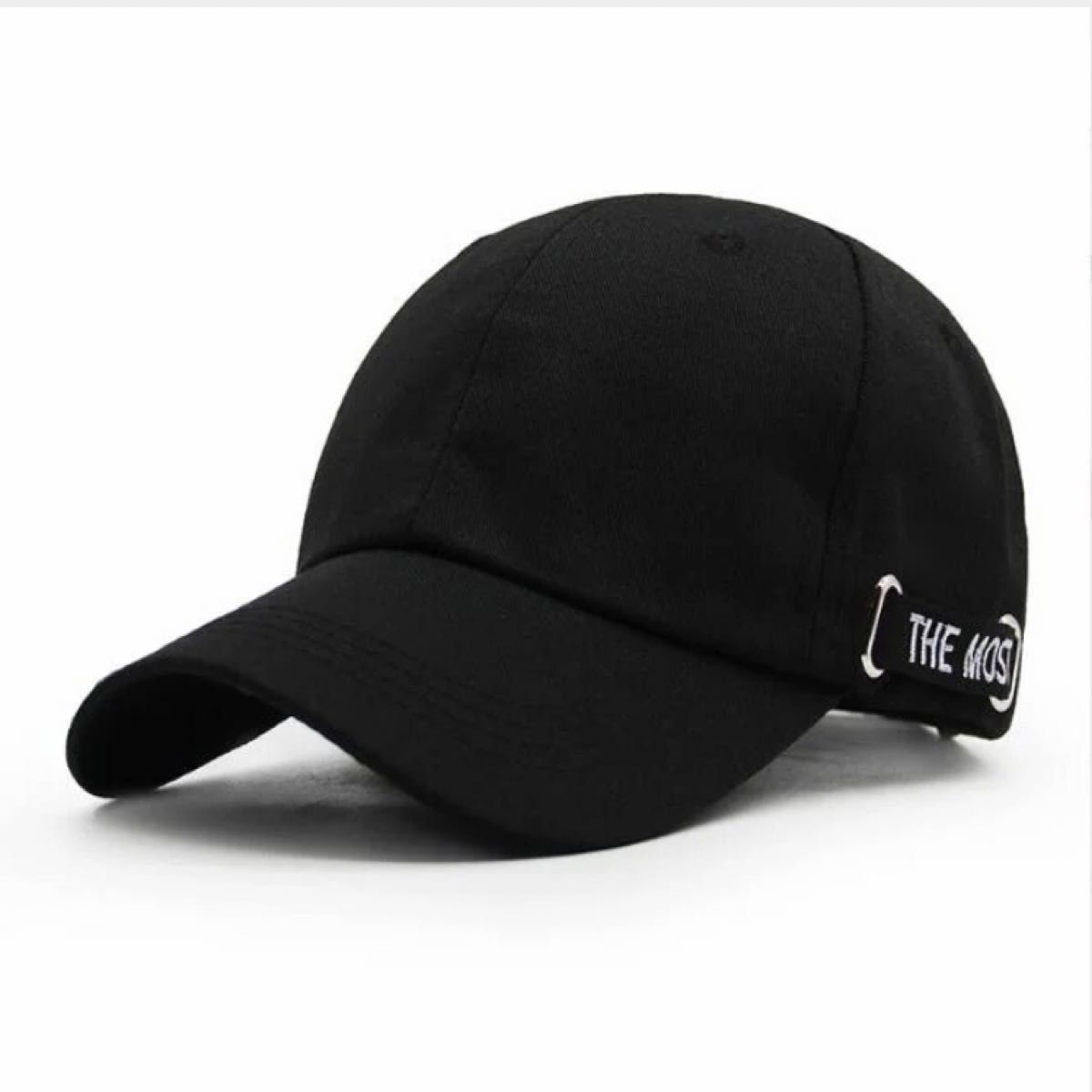 ★セール★新品 キャップ ブラック 韓国 ロゴ シンプル メンズ レディース 帽子
