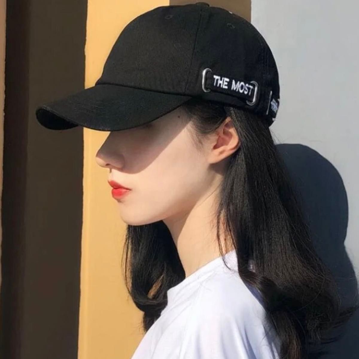 ★セール★新品 キャップ ブラック 韓国 ロゴ シンプル メンズ レディース 帽子