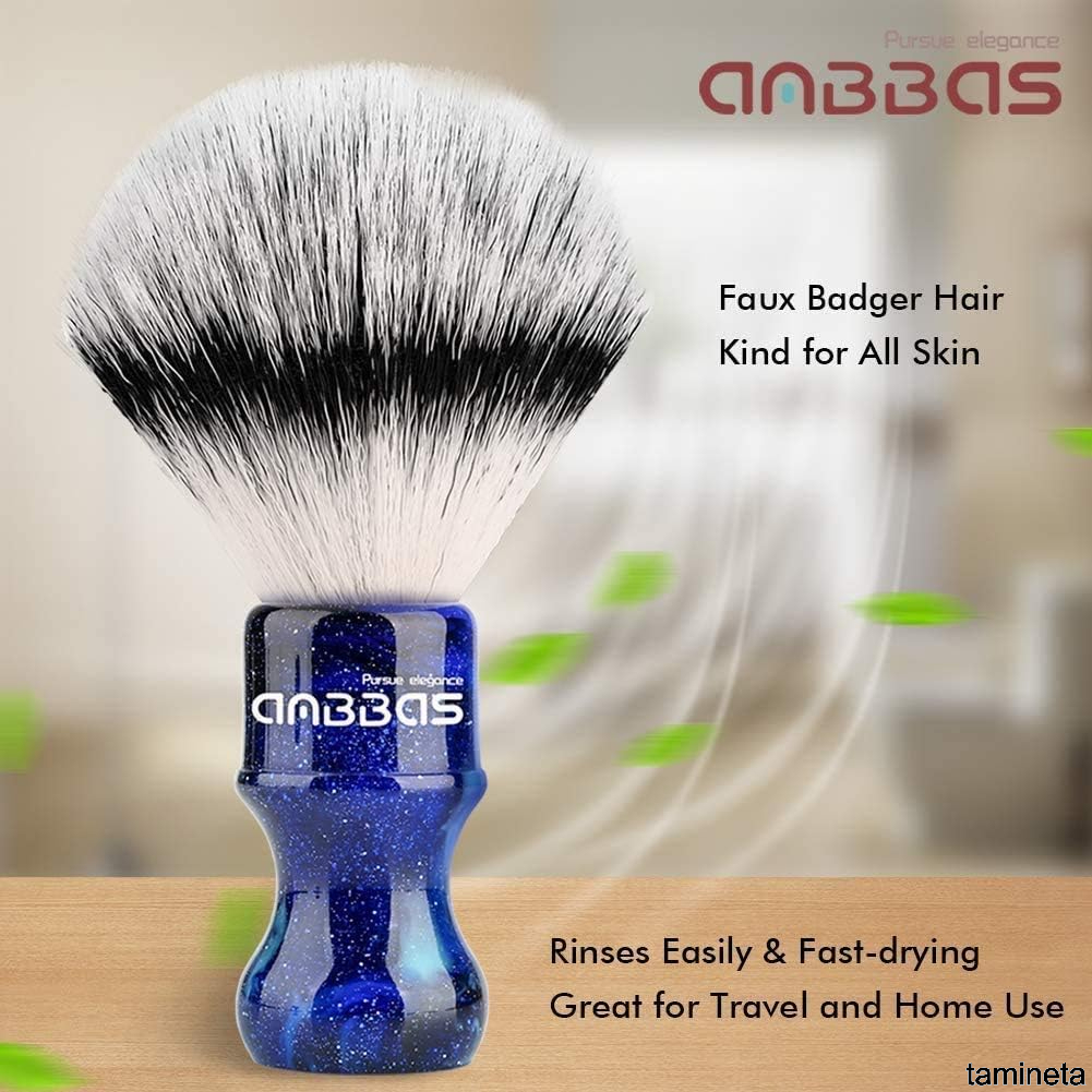  silk as with soft wool . foam establish shaving brush blue ... face-washing brush also durability . height . long-lasting is good design .. . repairs goods 