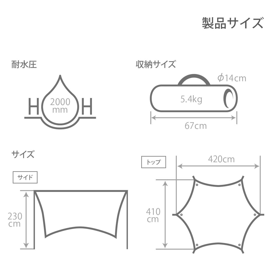 DOD いつかのタープ TT5-631-BK ヘキサタープ UV加工 延長ベルト DOD いつかのタープ TT5-631-BK ヘキサタープ UV加工 延長ベルト