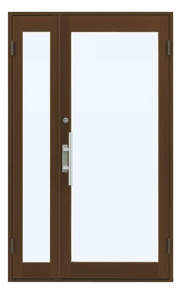■【DIY】YKKAP 店舗(事務所)ドア 7TD W1235×H2018 親子タイプ バーハンドル 複層 新品