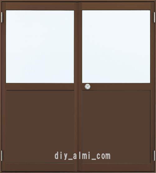 ■【DIY】ykkap製 アルミ勝手口 框ドア 半外 W1690×2007H(16920)両開き ドア