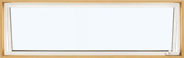 ★【DIY】 Ykkap 高所用すべり出し窓 アルミ＋樹脂複合 エピソードNEO W1235×H370 （11903）折れハンドル仕様_画像2