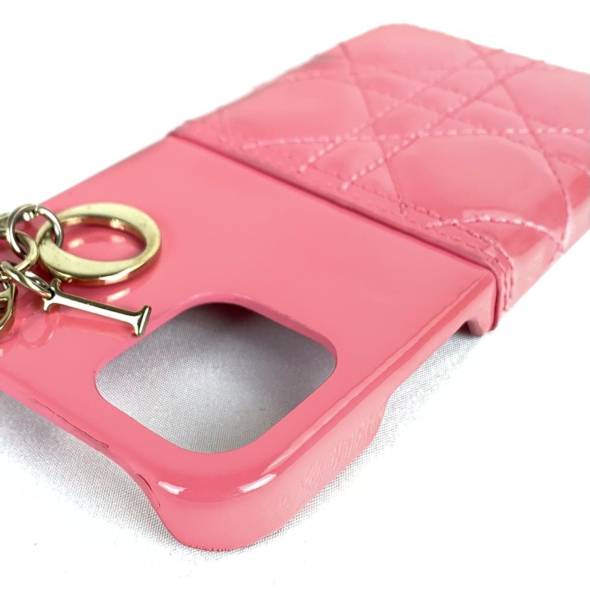 Dior ディオール スマホケース iPhone 12 12Pro エナメル ピオニーピンク ゴールド 正規品