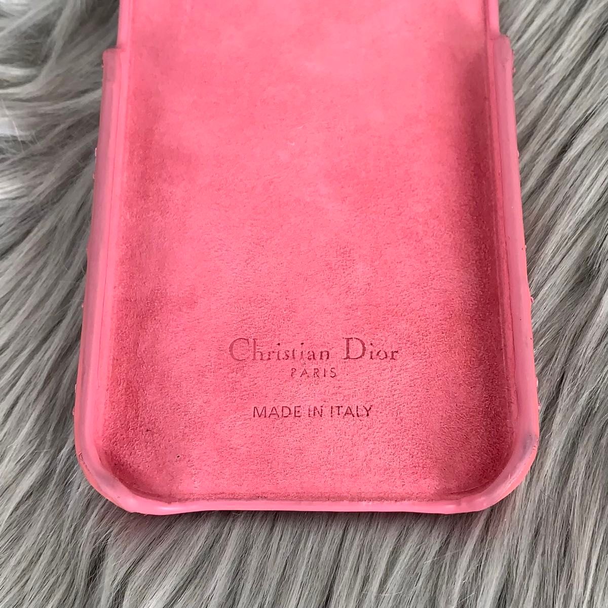 Dior ディオール スマホケース iPhone 12 12Pro エナメル ピオニーピンク ゴールド 正規品