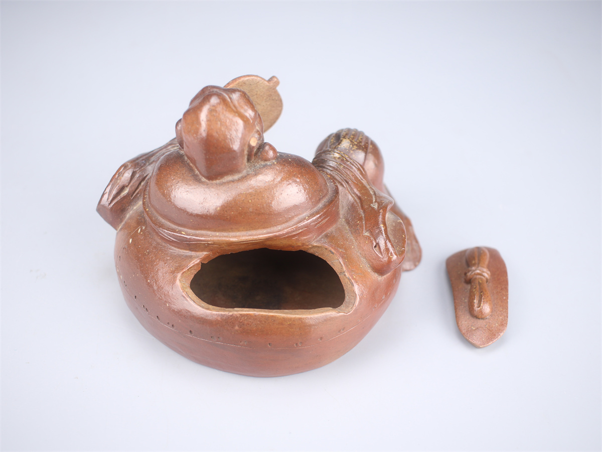 CF281 [ peach mountain era ] old Bizen cloth sack censer | judgment box attaching beautiful goods G!h