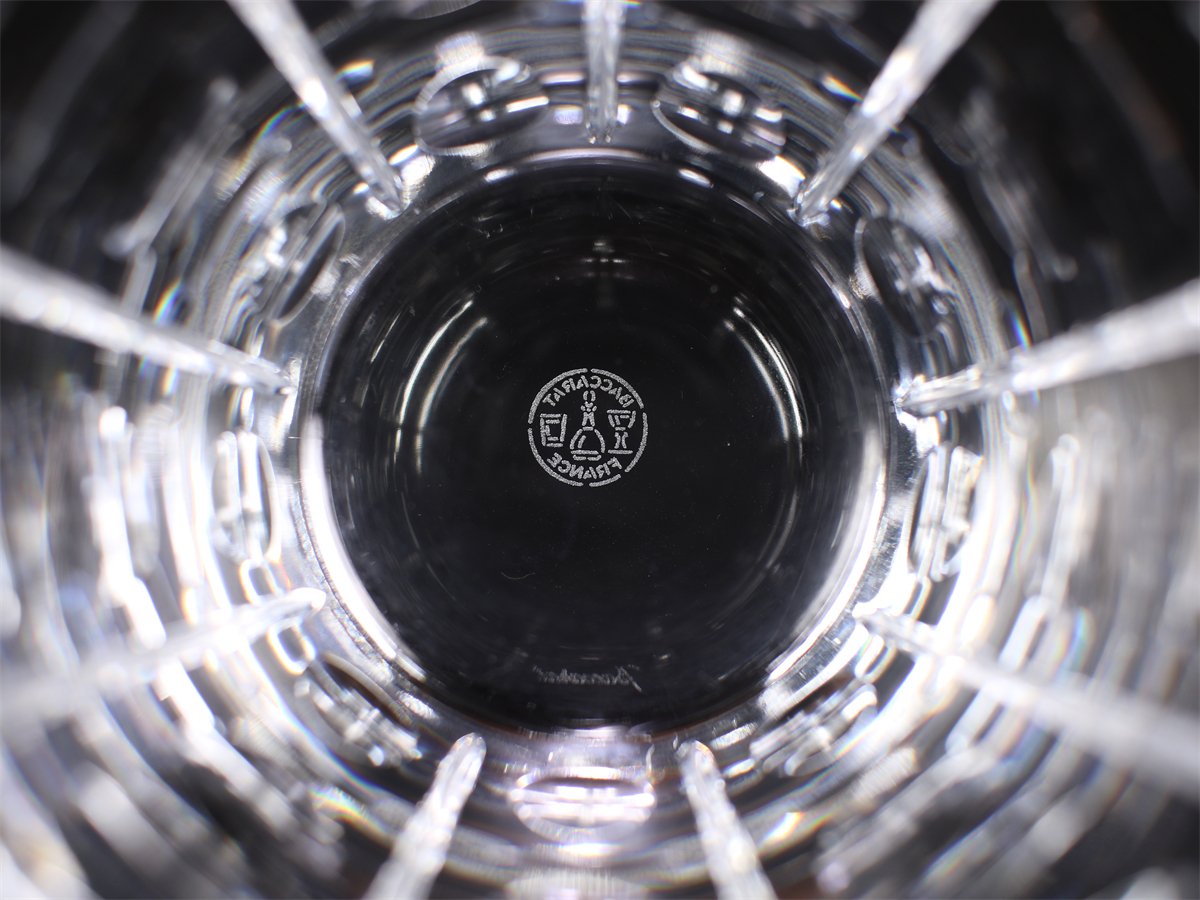 PA490 Baccarat 【バカラ】 クリスタルガラス カットグラス 一対 高12㎝／美品！ｈ_画像9