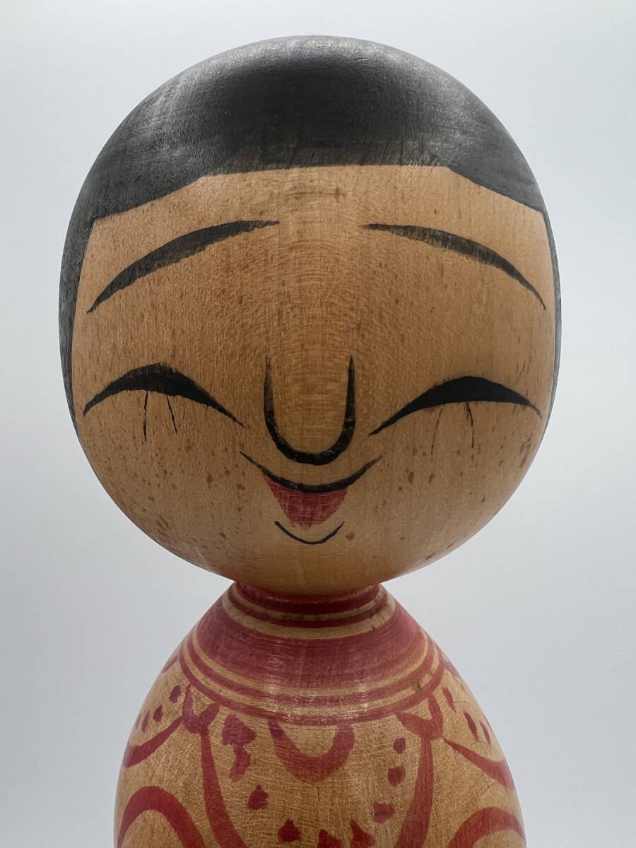 現状品 伝統工芸 こけし 盛秀太郎 木形師居士作 津軽系 全長約35cm 民芸 郷土玩具 天然木 木工芸_画像5