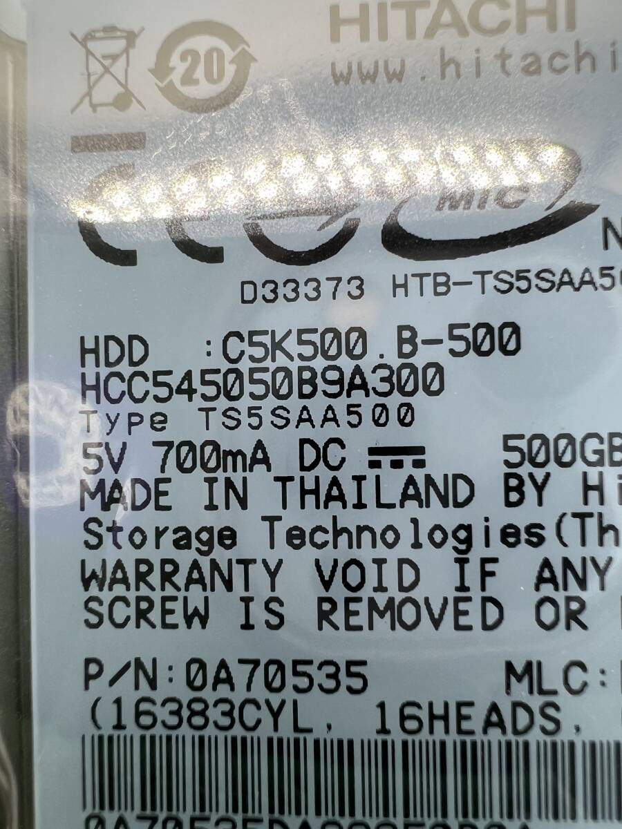  unused long-term keeping goods HITACHI 2.5 SATA 500GB C5K500 B-500 hard disk 