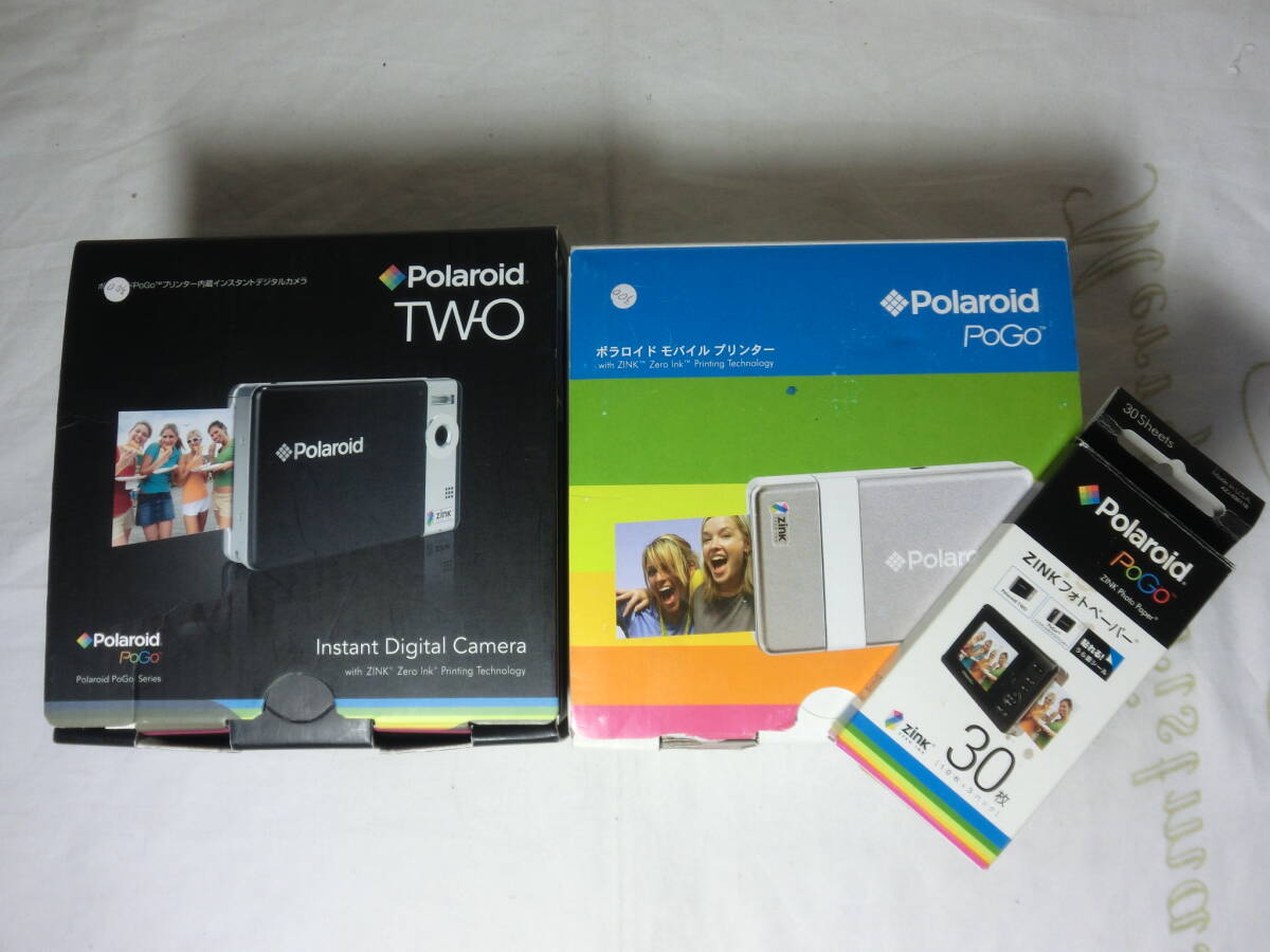 ポラロイド プリンター内蔵インスタントデジタルカメラ PoGo TWO & モバイルプリンター POGO & ZINK フォトペーパー 10枚セット_画像1