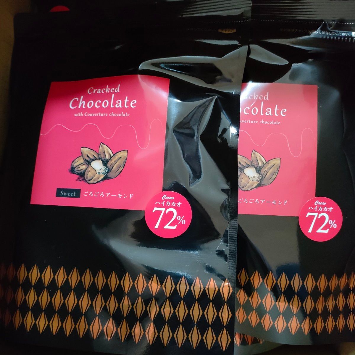 割れチョコ　合計500g　ごろごろハイカカオアーモンド　250×2袋　72%　クーベルチュール　チョコレート　訳あり