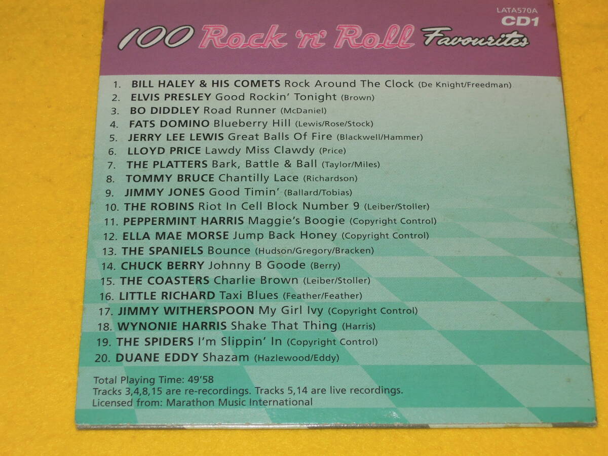 100 Rock 'n' Roll Favorites 5CD オールディーズ ロックンロール 100曲収録 5枚組CD エルヴィス・プレスリー チャック・ベリー ほか_画像3