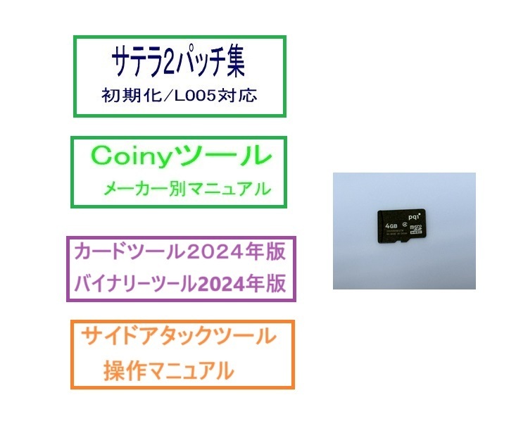 サテラパッチ/L005解消、Coinyカードツール、角＊3.5ツール来年度対応版、サイドアタックツールなど全部入りSDカード サテラ２_画像1