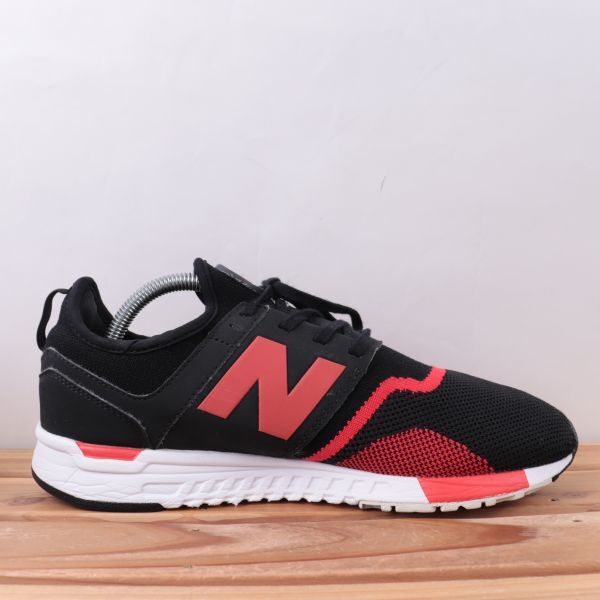 z2271【247】ニューバランス US8 26.0cm/黒 ブラック 赤 レッド 白 ホワイト newbalance メンズ スニーカー 中古の画像5