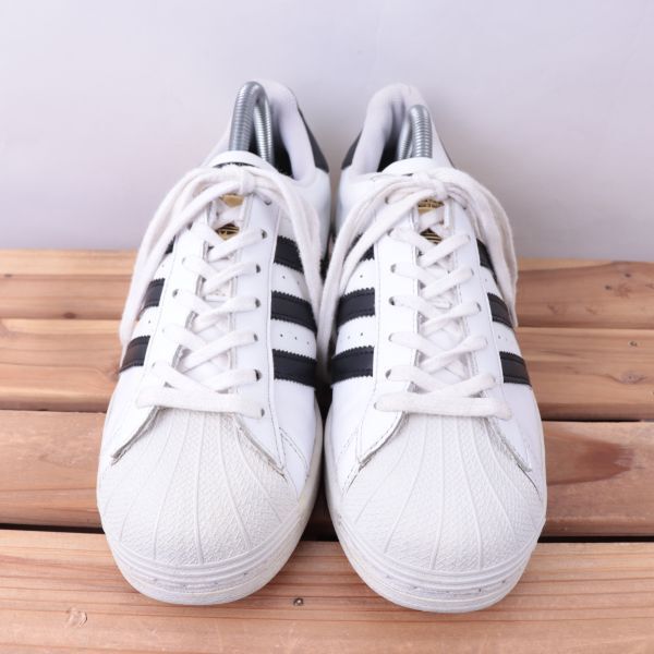 z2292 アディダス スーパースター US7 1/2 25.5cm/白 ホワイト 黒 ブラック adidas SUPERSTAR メンズ スニーカー 中古の画像2