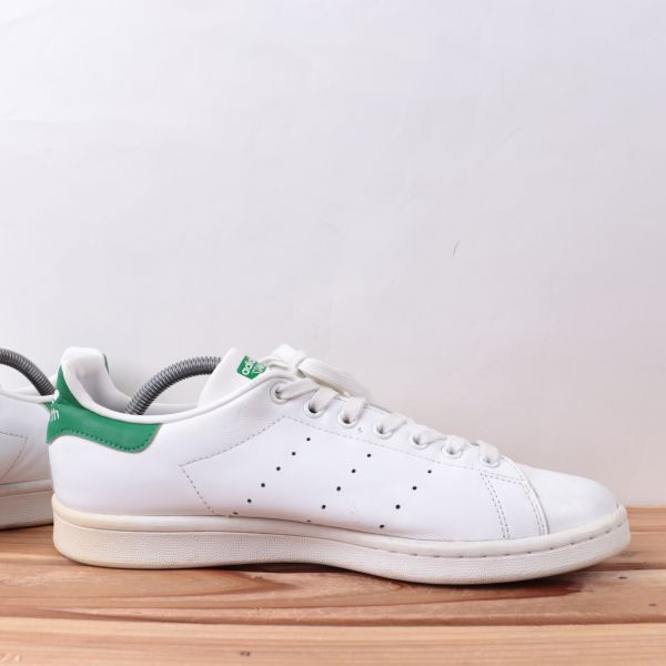 z2384 アディダス スタンスミス US9 1/2 27.5cm/白 ホワイト 緑 グリーン adidas STAN SMITH メンズ スニーカー 中古の画像5