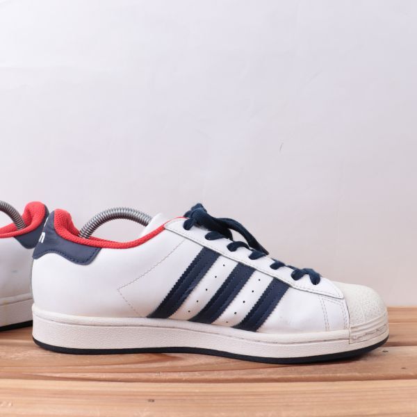 z2387 Adidas super Star vs top ton US8 1/2 26.5cm/ white white navy blue red adidas SUPERSTAR vs TOP TEN men's sneakers used 