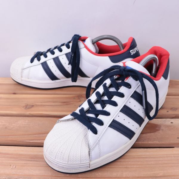 z2387 Adidas super Star vs top ton US8 1/2 26.5cm/ white white navy blue red adidas SUPERSTAR vs TOP TEN men's sneakers used 