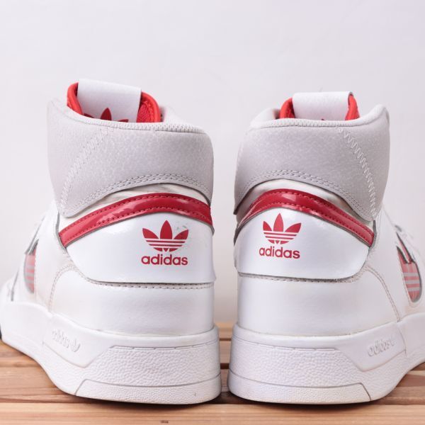 z2392 Adidas Drop step US8 1/2 26.5cm/ white white red red adidas DROP STEP XL HI MID men's sneakers used 