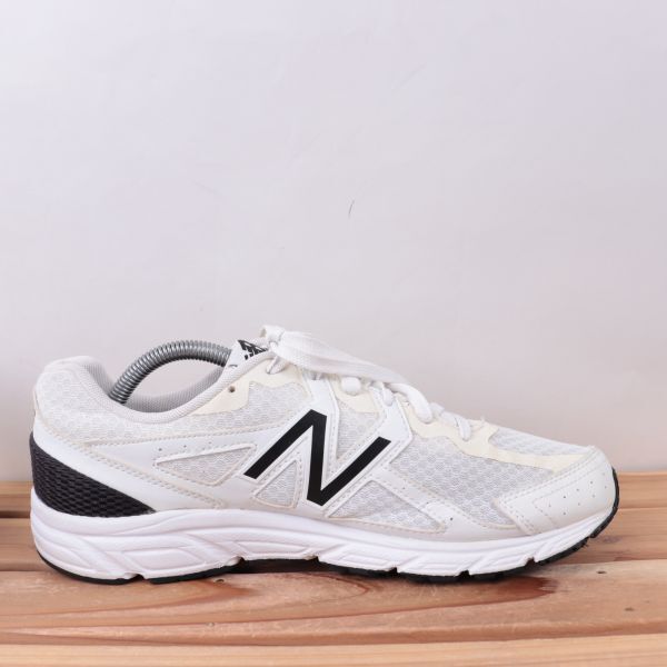 z2528【480】ニューバランス US10 27.0cm/オフホワイト クリーム 黒 ブラック newbalance レディース スニーカー 中古_画像5