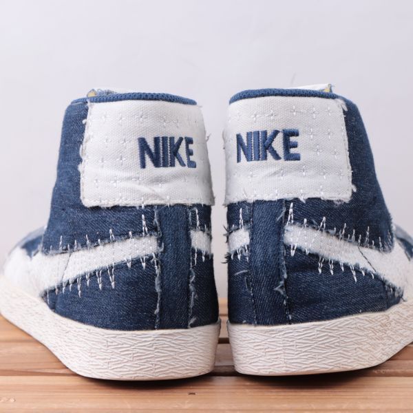 z2547 ナイキ SB ブレーザー ミッド US10 28.0cm/紺 ネイビー系 NIKE SB ZOOM BLAZER MID PRM 刺し子 ブレザー メンズ スニーカー 中古_画像4