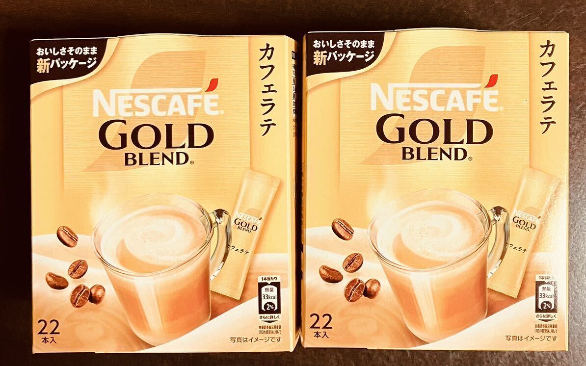 nes Cafe Gold Blend Cafe Latte 44ps.@ box less . stick coffee Insta coffee ②