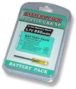 ◆送料無料◆パッケージ品 ゲームボーイアドバンスSP専用 GBA SP バッテリー 850mAh ドライバーセット 電池 互換品_画像1