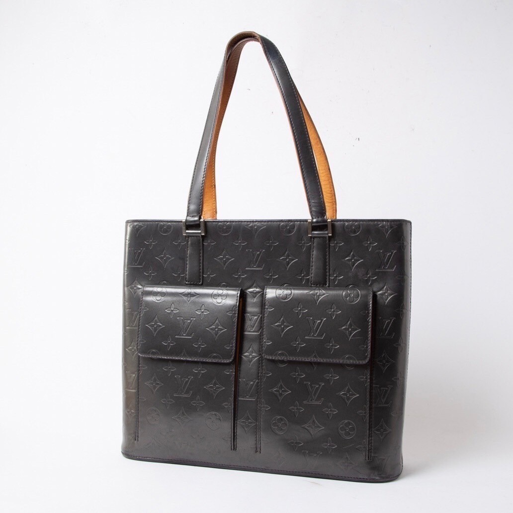  use several times * Louis Vuitton LOUIS VUITTON Will wood tote bag handbag men's business high capacity A4 monogram mat cow leather J