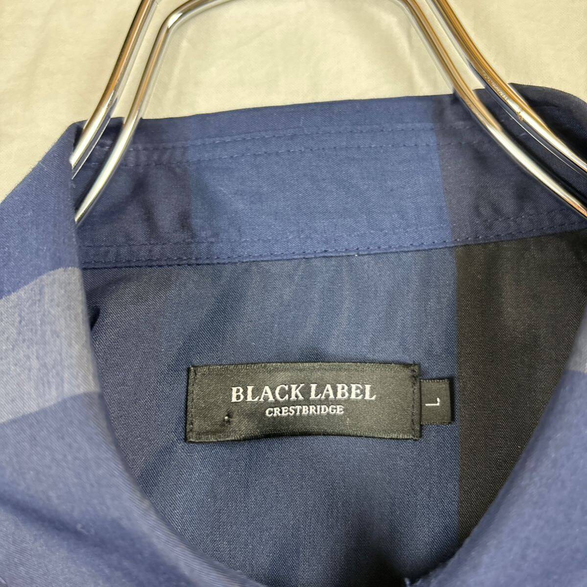 極美品 BLACK LABEL CRESTBRIDGE ブラックレーベルクレストブリッジ シャツジャケット ブラックレーベルチェック 大きいサイズ L シャツの画像4