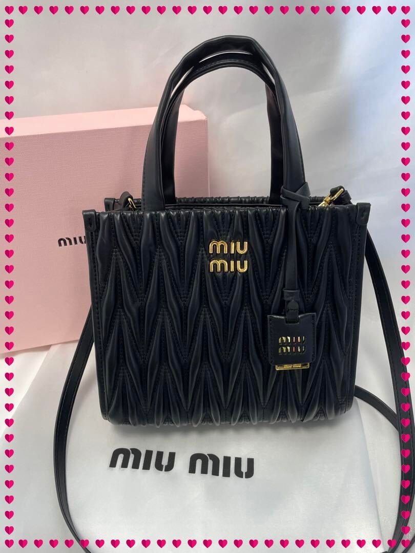 * превосходный товар *MIUMIU большая сумка ручная сумочка черный #6244164
