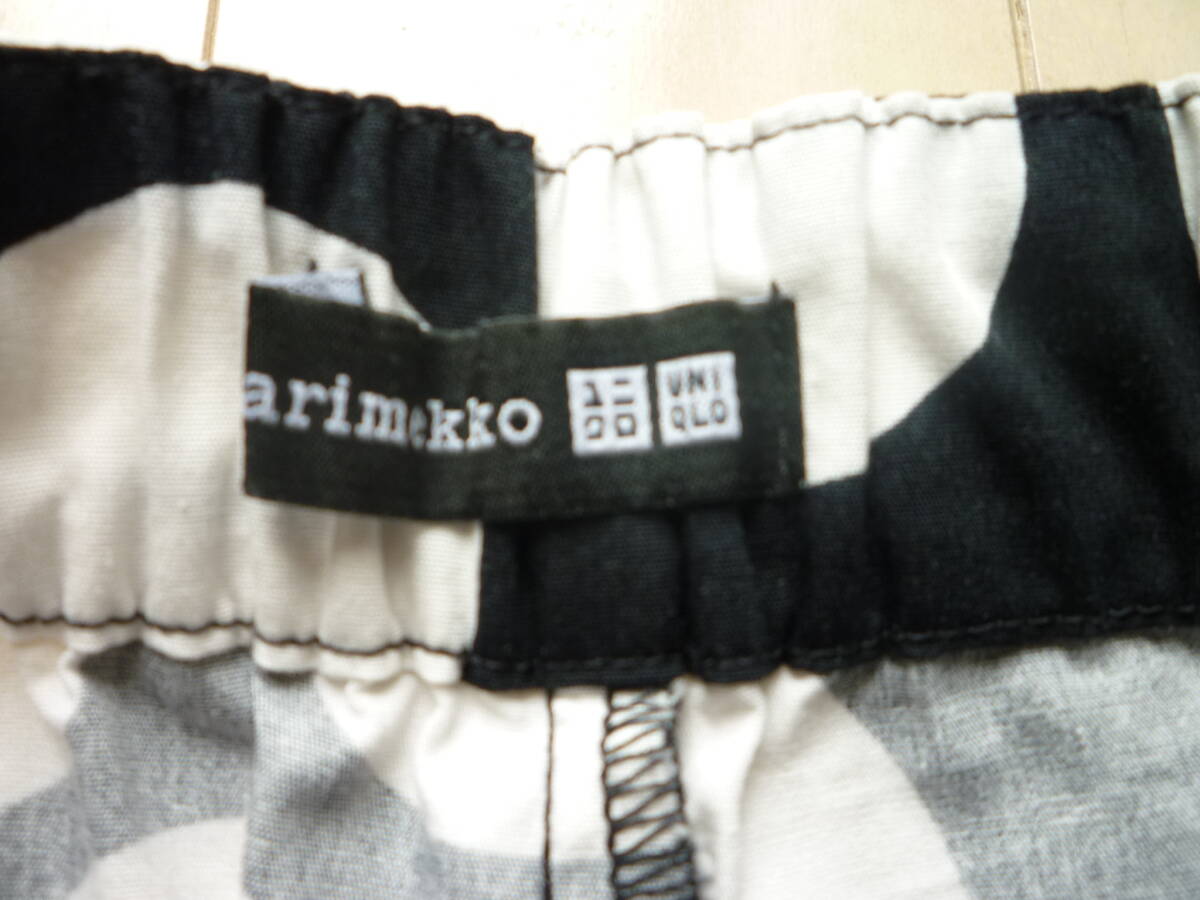 ユニクロ マリメッコ コラボ　パンツ　サイズS　黒白ドット　後ろゴム_画像5