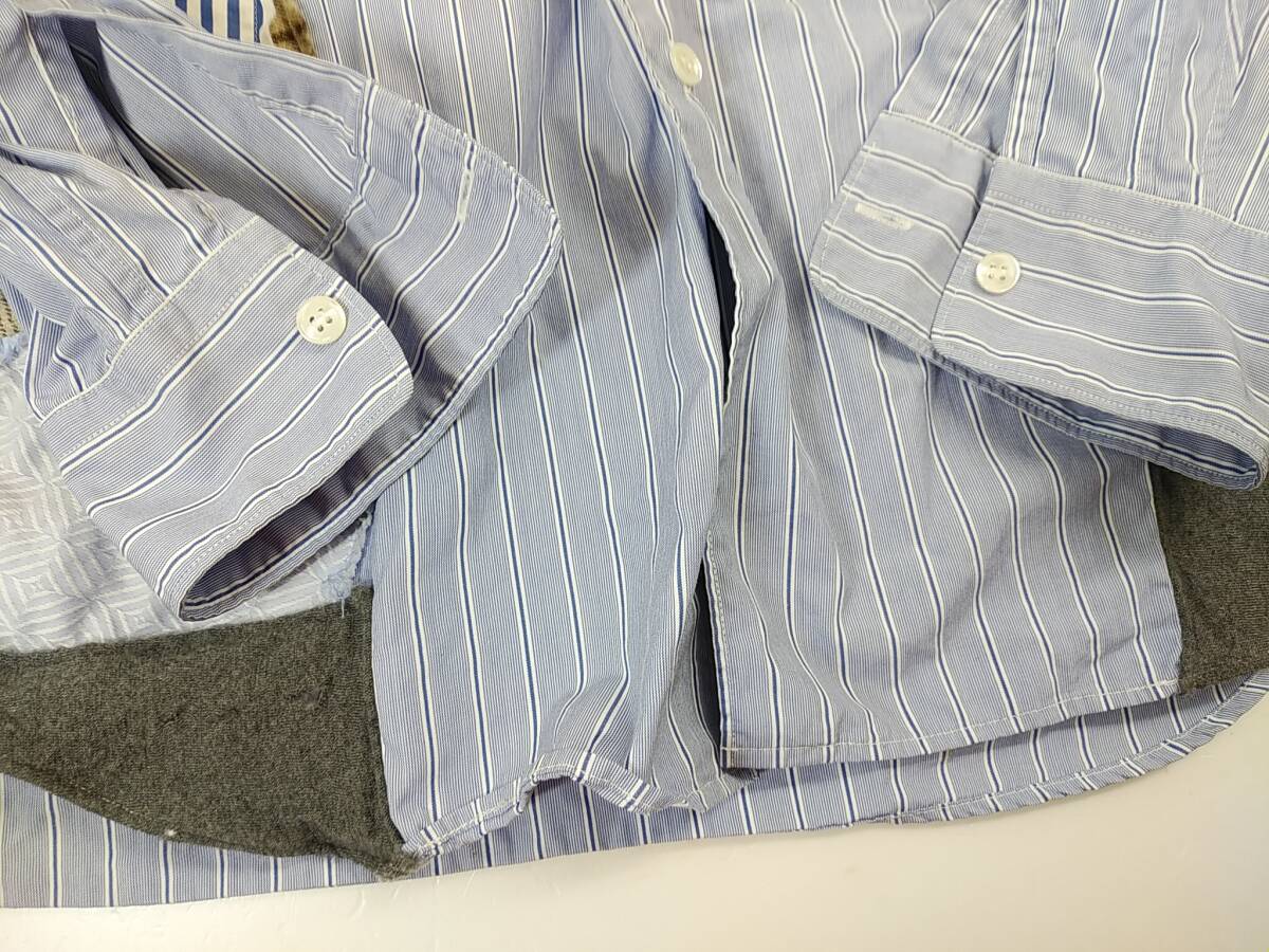 着用回数が少ない★COMME des GARCONS SHIRT★コムデギャルソン★パッチワークシャツ★ブルー Sサイズの画像7