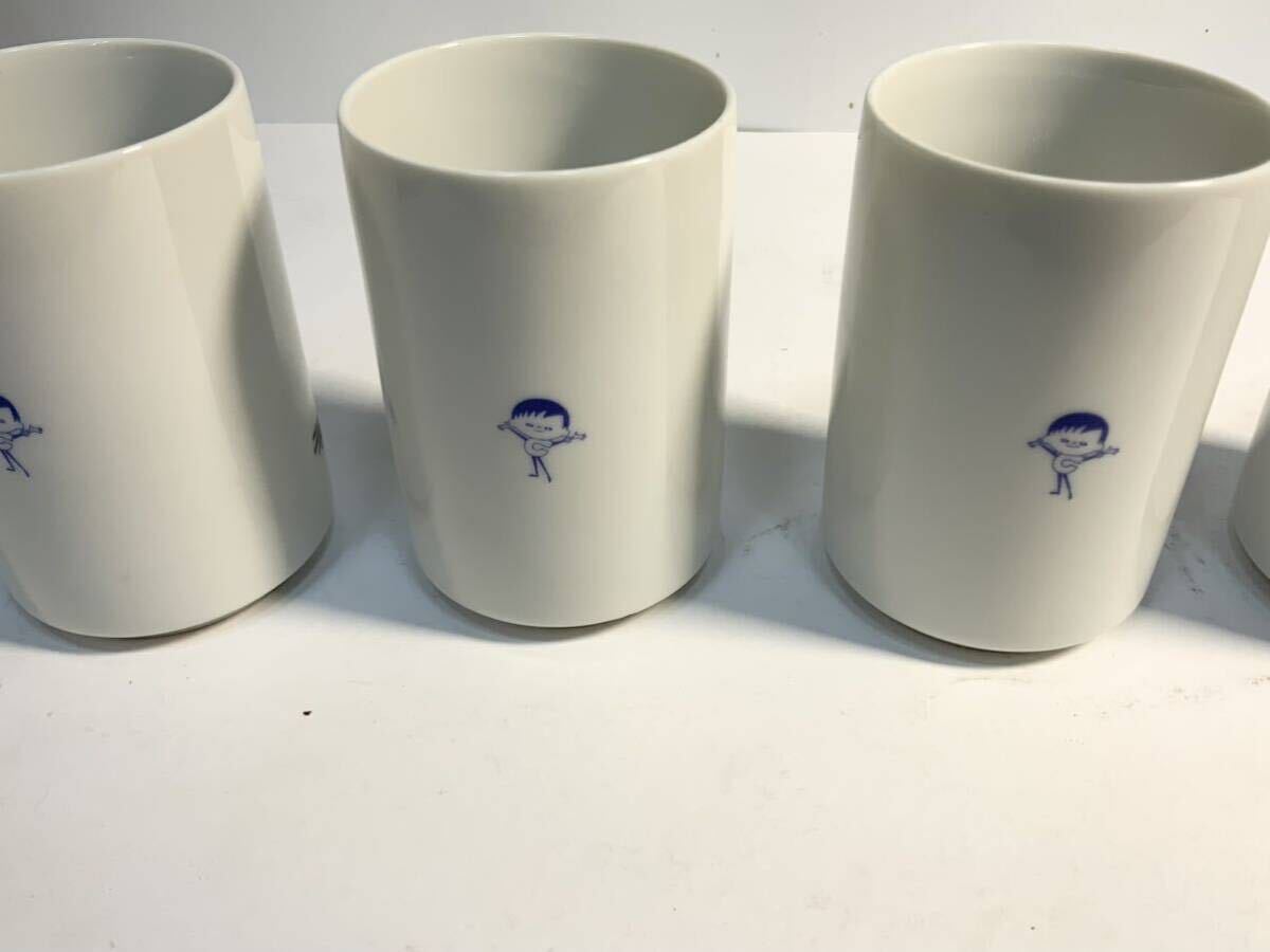  rare!CITIZEN Citizen small island . design teacup 5 piece set C Chan Novelty Narumi made ceramics /482 tea utensils Showa Retro 